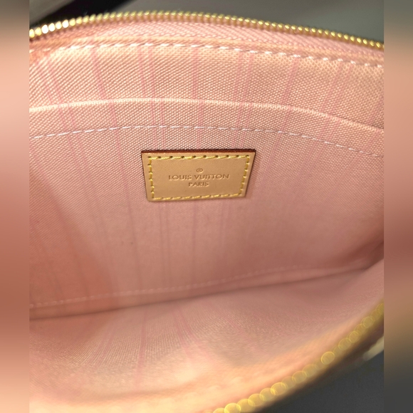 Authentic Louis Vuitton Damier Azur Neverfull GM NM Rose Ballerina Pochette - Picture 6 of 14